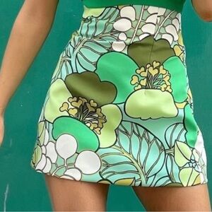 Zara Plant Print Mini Skirt